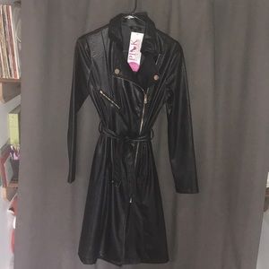 Faux Leather Trench Jacket/Dress